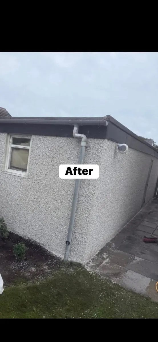 Exterior wall after roughcast repair work